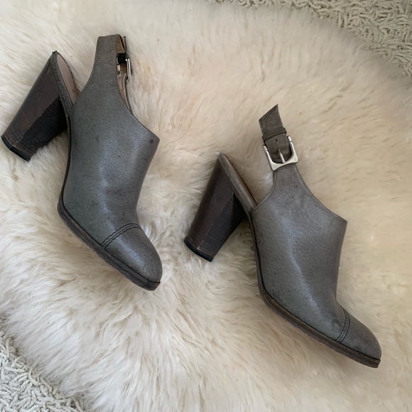 Marc By Marc Jacobs Shoes - Marc by Marc Jacobs Grey Leather Slingback Mules